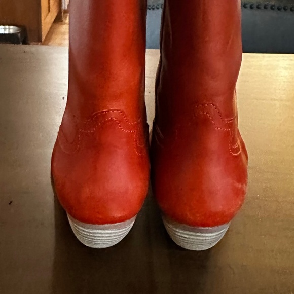 Jeffrey Campbell Calvera Knee-High Boot Cowboy Western in Orange Sanded Sz 8.5 - Picture 4 of 4